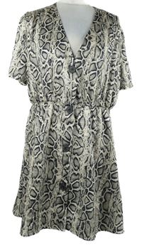 Dámské béžovo-černé vzorované košilové šaty Cameo Rose 