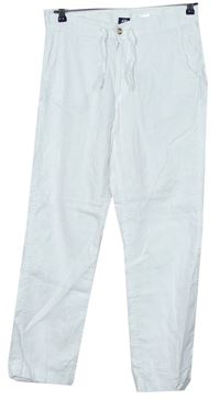 Pánske biele ľanové nohavice H&M vel. 34R