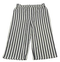 Bílo-černé pruhované culottes kalhoty Primark