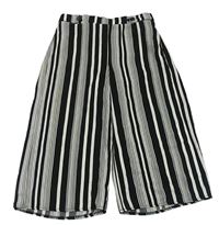 Čierno-biele pruhované culottes nohavice Primark