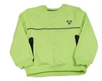 Neónově zelená mikina s proužkem a nášivkou Primark