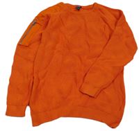 Oranžový sveter s vreckom kiabi