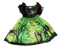 Nové - Čierno-zelené šaty s čarodějnicí F&F