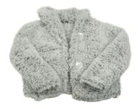 Bielo-sivý chlpatý prepínaci sveter