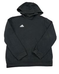 Černá mikina s logem a kapucí Adidas