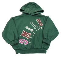 Tmavozelená oversize mikina s nápisem a kapucí George