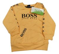 Nové - oranžová mikina s logem Hugo Boss