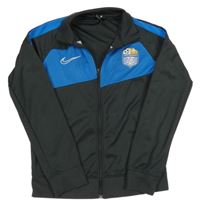 Sivo-modrá športová funkčná prepínaci mikina s potislem Nike