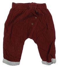 Vínové podšité baggy manšestráky Nutmeg