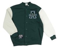 Tmavozeleno-bílá baseballová mikina s písmenkem L&D