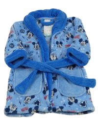 Nové - modrý chlpatý župan s Mickey Mousem Disney