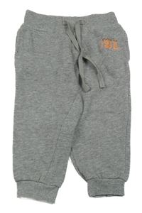 Šedé melírované tepláky s potiskem Pocopiano