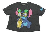 Šedé crop tričko se Stichem Disney