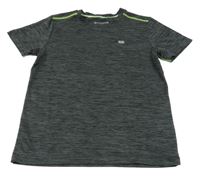 Tmavosivé melírované športové tričko s potlačou Manguun