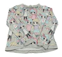 Svetlosivá mikina s dievčatkom H&M