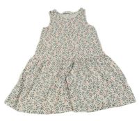 Biele kvetinové bavlnené šaty H&M