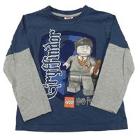 Tmavomodro-šedé triko s Harry Potterem LEGO 
