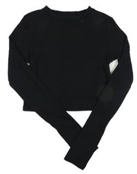 Čierne crop tričko H&M