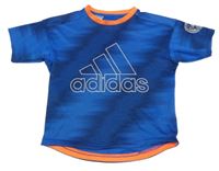 Modré vozorované funkčné tričko s logom Adidas
