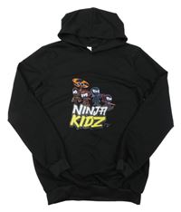 Černá mikina s Ninja Kidz a kapucí 