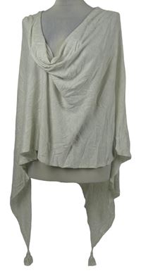 Dámske svetlosivé svetrové pončo Colour of the world