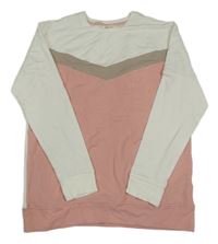 Bílo-hnědo-růžové mikinotriko zn. M&S