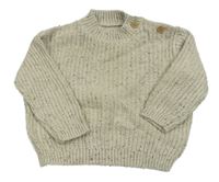 Béžovo-sivý melírovaný oversize sveter George