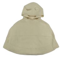 Smotanové pletené pončo s kapucňou GAP