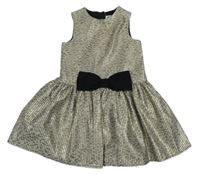 Zlato-černé vzorované slavnostní šaty 