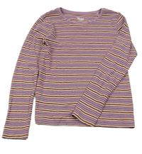 Lila-růžovo-zlaté pruhované triko M&Co.