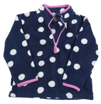 Tmavomodrá bodkovaná á fleecová mikina Nutmeg