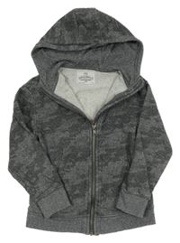 Sivá vzorovaná prepínaci mikina s kapucňou M&S