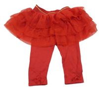 Červená tylová sukňa so všitými legíny Mintiny