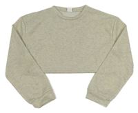 Svetlosivá melírovaná crop mikina