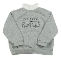 Sivá mikina s nápisom a stojačikom Shein