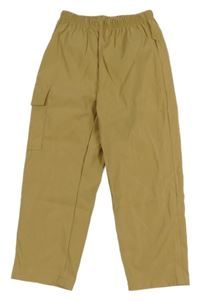 Béžové ľahké nohavice s vreckom Shein