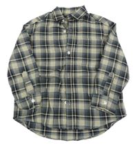 Béžovo-tmavomodro-černá kostkovaná košile Next