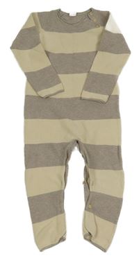 Béžovo-hnedý pruhovaný overal H&M