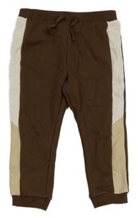 Hnědo-smetanové tepláky s pruhy Primark