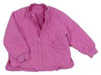 Růžová prošívaná šusťáková zateplená bunda Dunnes