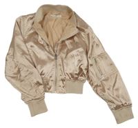 Pudrový saténový podšitý bomber H&M