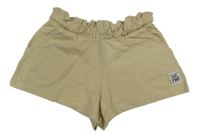 Béžové teplákové paper bag kraťasy s nášivkou Page one young