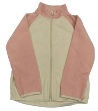 Smetanovo-ružová fleecová prepínaci mikina H&M