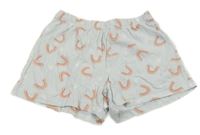 Svetlomodré bavlnené kraťasy s duhami