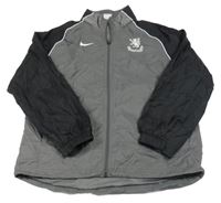 Šedo-černá šusťáková sportovní bunda s výšivkou Nike