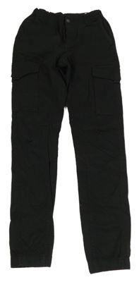 Čierne plátenné cuff cargo nohavice Jack & Jones
