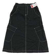 Nové - Čierna plátenná cargo sukňa Zara