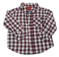 Tmavomodro-sivo-červená kockovaná košeľa S. Oliver