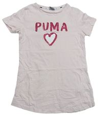 Svetloružové tričko s logom Puma