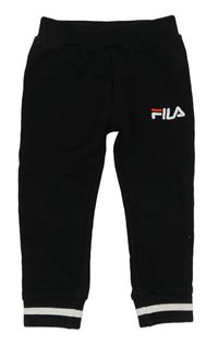 Černé tepláky s logem a proužky Fila 